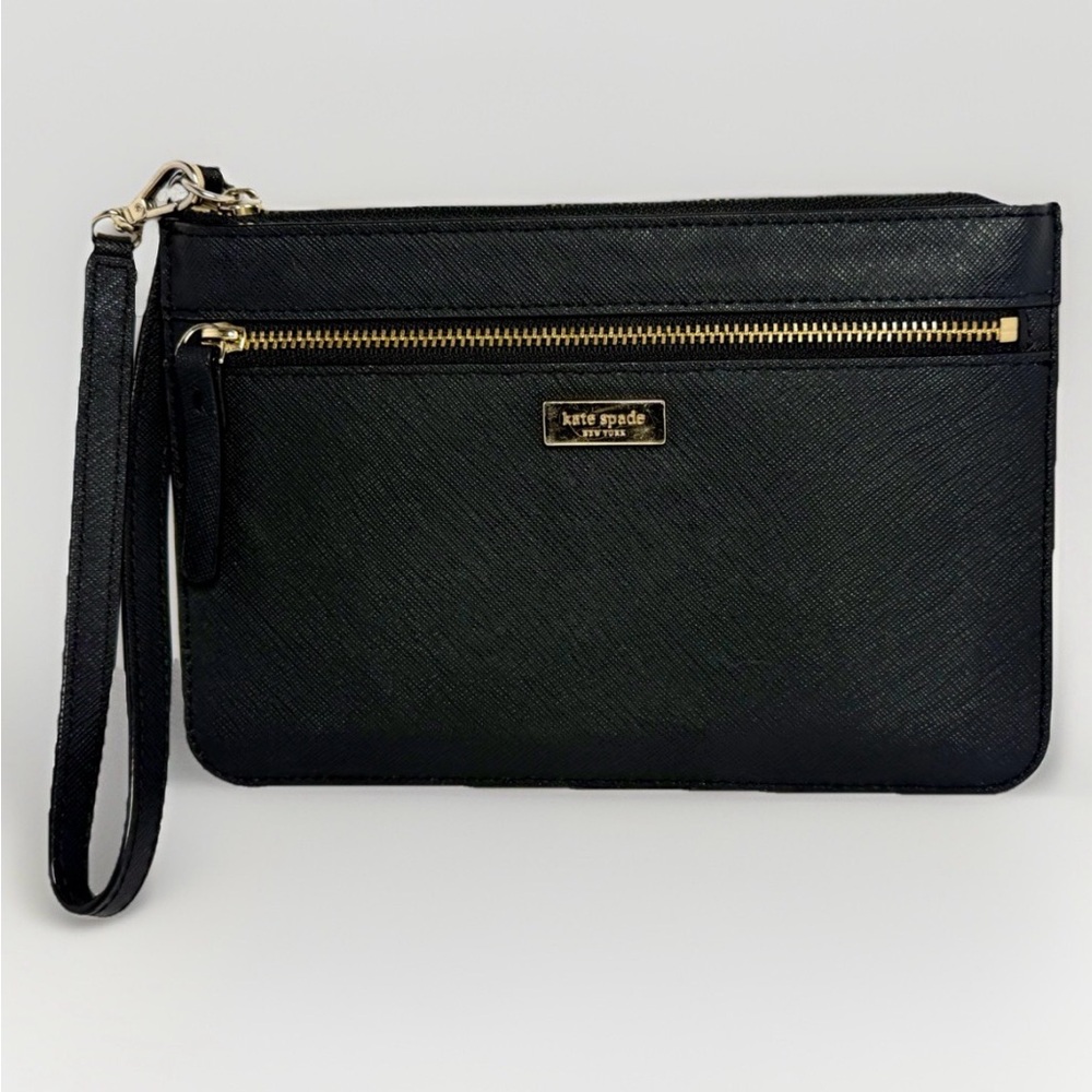 Kate Spade New York Laurel Way Tinie Wristlet Black Saffiano Leather